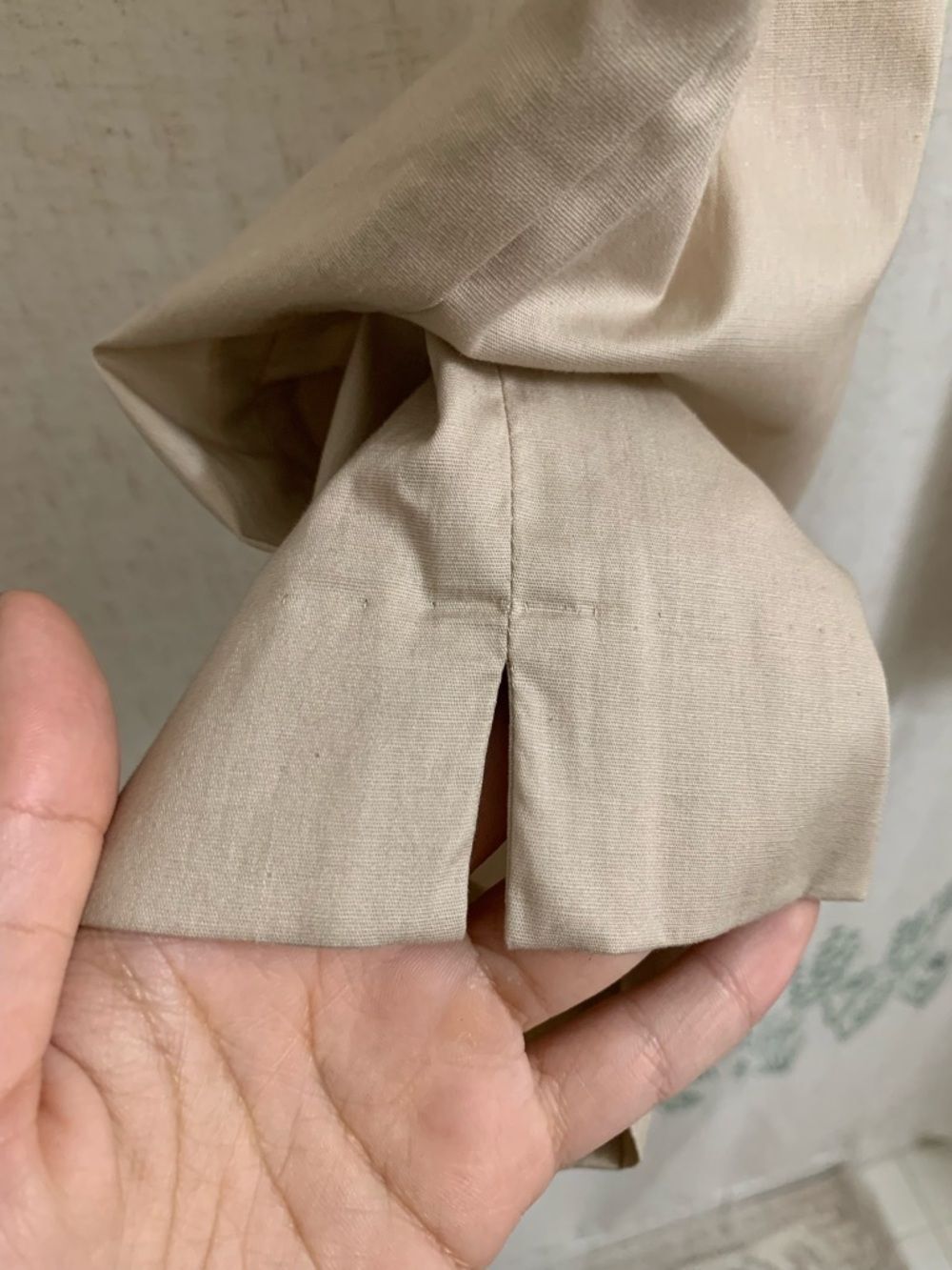 Yumi Mazao France Beige Straight-Leg Dress Pants Chino Cotton Crisp Lightweight - Picture 8 of 10